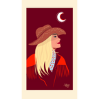 Affiche "Max" dessinée par Solange Stories représentant la face Max de Marie Max de profil portant un chapeau de cow-boy