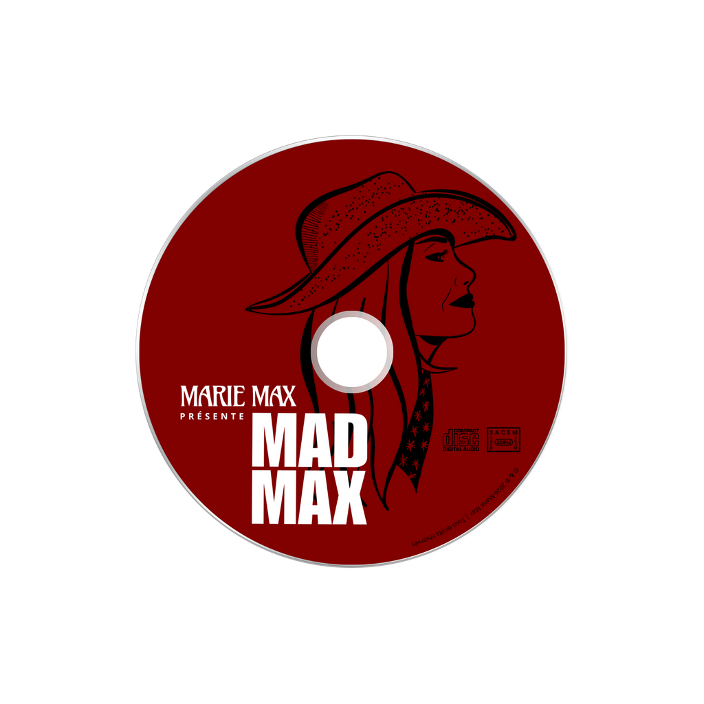 Rond de CD de l'EP représentant une illustration de Marie Max de profil portant un chapeau par Solange Stories