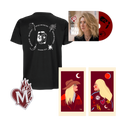 Pack Marie Max composé du t-shirt noir, de l'album, du patch et de 2 affiches déco représentant Marie et Max de profil 