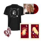 Pack Marie Max composé du t-shirt noir, de l'album, du patch et de 2 affiches déco représentant Marie et Max de profil 