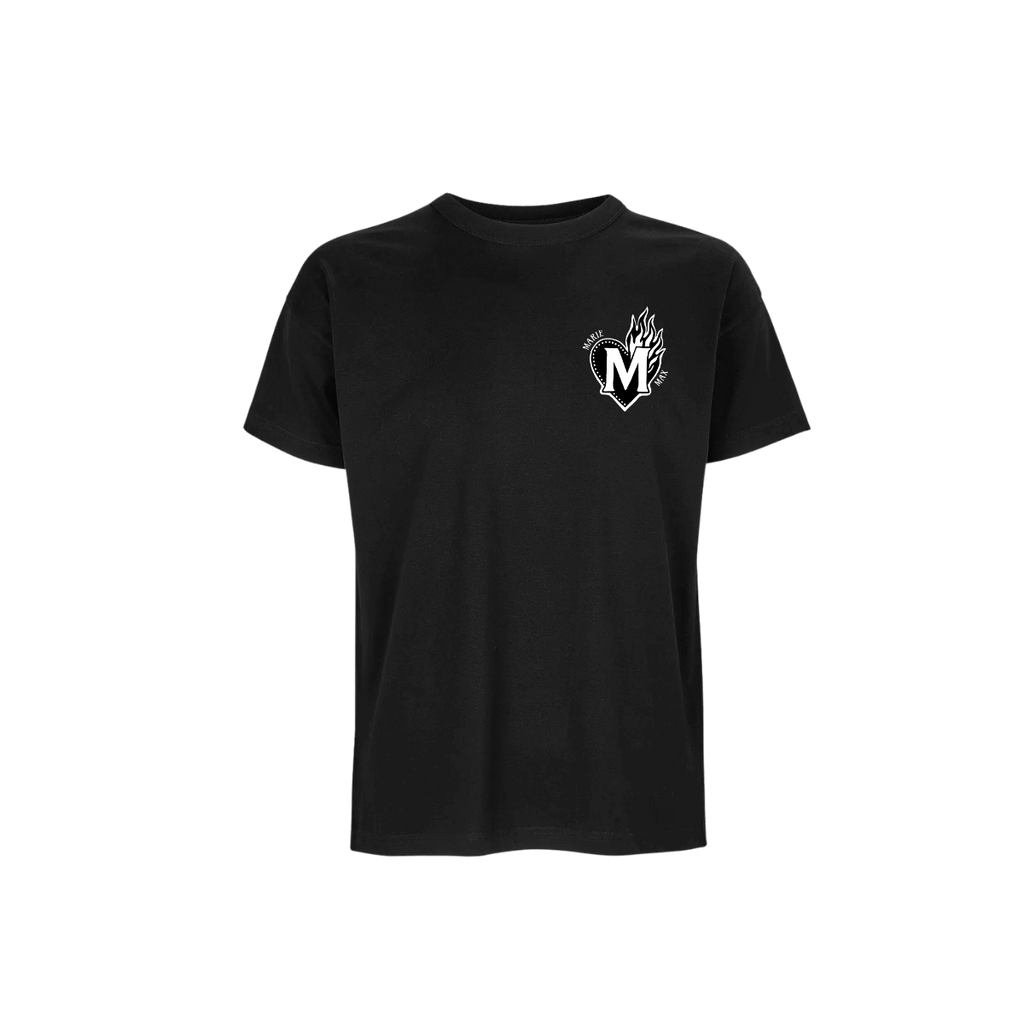 T-shirt Marie Max noir avec logo sur le cœur
